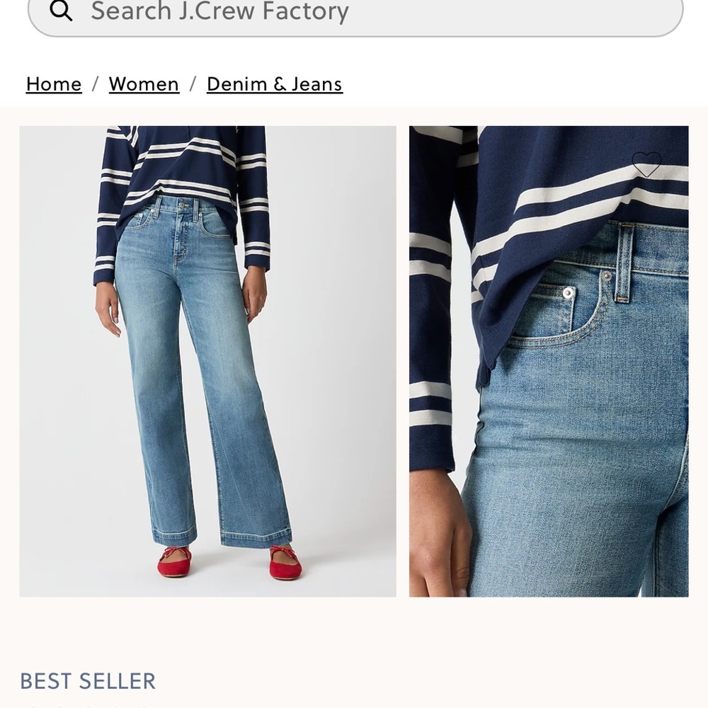 JCrew Classic Wide Leg Jean 31T